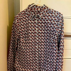 NWT Boden Classic 10R Dress Shirt - White Birds